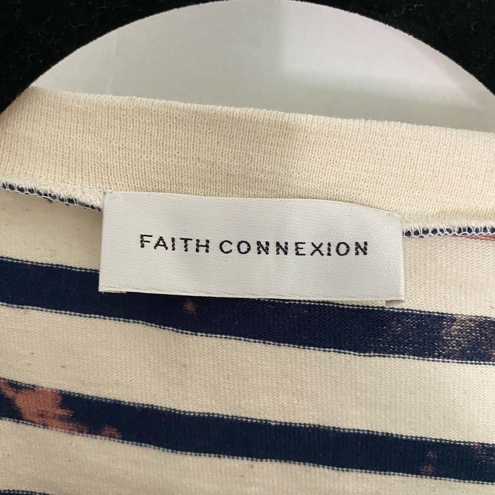 Faith Connexion Ecru & Navy Over Sailor Tee Shirt - Picture 3 of 9
